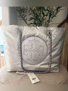 Tory Burch Ella Metallic Puffy Chain Tote